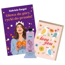 Pakiet Walentynkowy: G�owa do g�ry, cycki do przodu!, Naturalny krem do r�k Rabarbar i R�a, Kartka okoliczno�ciowa Papu�ki, eko koperta K029