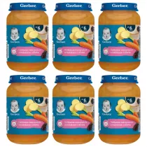 Gerber Obiadek schabik ze liwk w warzywach dla niemowlt po 6 miesicu zgrzewka 6 x 190 g
