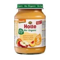 Holle Jab�ko - brzoskwinia bezglutenowe od 5 miesi�ca Demeter 190 g Bio