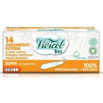 Vivicot Bio Tampony Super z aplikatorem, z organicznej baweny 14 szt.