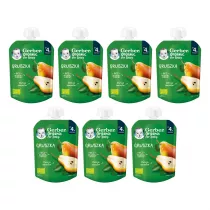 Gerber Organic Deser w tubce gruszka po 4. miesicu Zgrzewka 7 x 80 g Bio