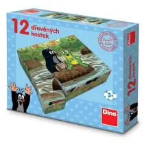 Drewniane klocki obrazkowe Krecik 12el