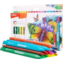 Deli Kredki tr�jk�tne plastik Color Emotio 18 szt.