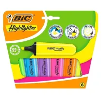 Zakre�lacz Flat Neon mix 6 szt BIC