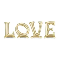 PartyDeco Balon foliowy stojcy napis LOVE 350x114cm zoty