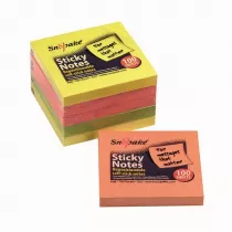 Snopake Karteczki samoprzylepne neon 76x76 mm 100 kartek