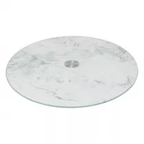 5five Simply Smart Szklana taca obrotowa Biay Marmur 32 cm