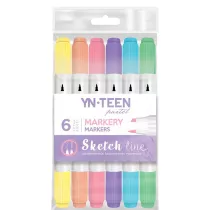 Interdruk Marker Sketch Line Pastel 6 szt.