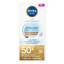 Nivea Sun Ultra Light Daily Fluid SPF50+ krem przeciwsoneczny z pigmentem redni 40 ml