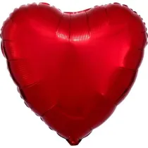Amscan Balon foliowy metalik czerwony serce 43cm