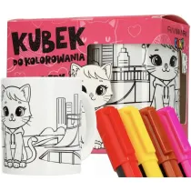 Kubek do malowania + 4 markery - zestaw kreatywny Rawmark