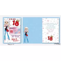 Stamp Karnet Party naklejany B6+koperta Urodziny 18 wz17