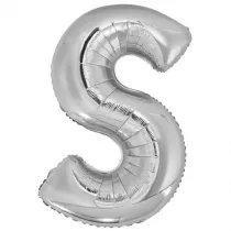 Amscan Balon foliowy litera S srebrna 55x86cm