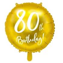 PartyDeco Balon foliowy 80th Birthday z�oty 45cm
