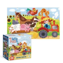 Puzzle sensoryczne Jade traktorem 20el Dodo