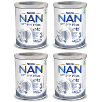 Nestle Nan Optipro Plus 3 HM-O Mleko modyfikowane junior dla dzieci po 1. roku Zestaw 4 x 800 g