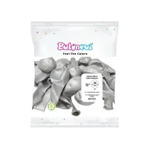 GoParty Balony lateksowe Chrome srebrne 25cm