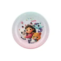 PartyDeco Talerzyki Koci Domek Gabi 23cm 6 szt