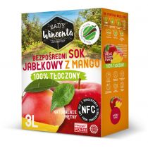 Sady Wincenta Sok 100% jabłkowy z mango naturalnie mętny tłoczony NFC 3 l