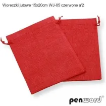 Penword Woreczki jutowe czerwone 20x15cm
