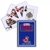 Texas Poker Hold Em Jumbo Index, karty do gry, niebieskie Modiano