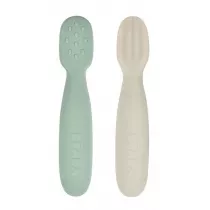 Beaba Zestaw silikonowych pierwszych yeczek - gryzakw Sage green/velvet grey 2 szt.