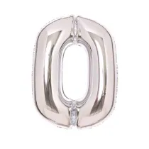 Amscan Balon foliowy cyfra 0 srebrna 47x66cm