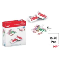 Mp Main Paper Spinacze biurowe kolorowe 33mm 10x70szt