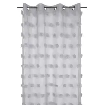 Stof Firana POMPINOU 140x260 pompony srebrna