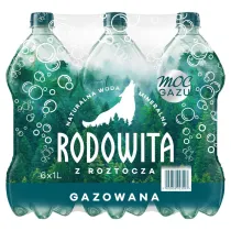 Rodowita z Roztocza Woda mineralna gazowana zgrzewka 6 x 1000 ml