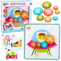 Puzzle kreatywne geometryczne ko�a z�bate 25el. LeanToys