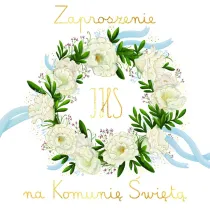 Henry Zaproszenie Komunia wianuszek 5 szt.