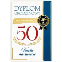 Karnet B6 50 Urodziny m�skie, dyplom dla najepszego faceta na �wiecie