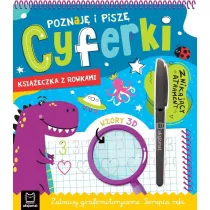 Poznaj� i pisz� cyferki. Znikaj�cy atrament. Wzory 3D. Zabawy grafomotoryczne. Terapia r�ki. Ksi��ka z rowkami