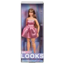 Barbie. Looks 24 Lalka kr�g�a r�owa mini Mattel