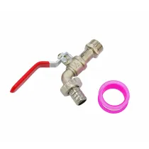 Awtools Kran ogrodowy cynk niklowany 1/2" gwint zewntrzny 3/4"