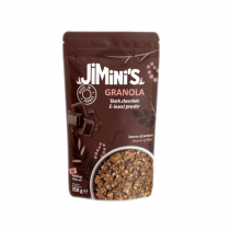 Jiminis Granola gorzka czekolada z proszkiem z owadów 350 g Bio