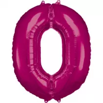 Amscan Balon foliowy cyfra 0 r�owa 70x86cm