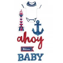 Naklejki brokatowe 3D - Ahoy baby