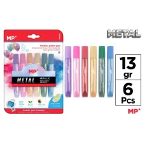 Main paper Klej MP brokatowy metalizowany w p�ynie blister 6 kolor�w