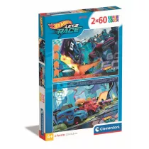 Puzzle 2x60 Super Kolor Hot Wheels Clementoni