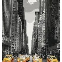 Brushme Malowanie po numerach - Taxi w NY 40x50cm
