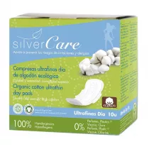 Silver Care Ultracienkie baweniane podpaski na dzie ze skrzydekami 100% baweny organicznej 10 szt.