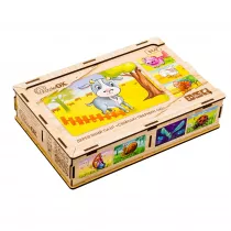 Puzzle drewniane 4w1 zwierzta domowe PuzzleOK