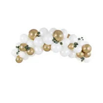 PartyDeco Girlanda balonowa - bia�o-z�ota, 200cm: 1op./60szt.