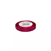 Wst��ka satynowa w kropki r�owa 12mm x 22m