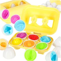 Ukadanka edukacyjna sorter dopasuj ksztaty jajka montessori owoce warzywa 6szt
