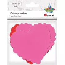 Titanum Dekoracje piankowe serca z falbank mix 8 szt.