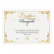 LearnHow Dyplom A4 wzorowego nauczyciela - z�oto 10 szt