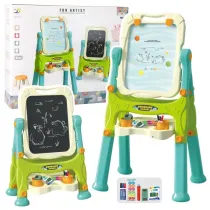 Tablica edukacyjna 3w1 dwustronna na stelae ziel Leantoys